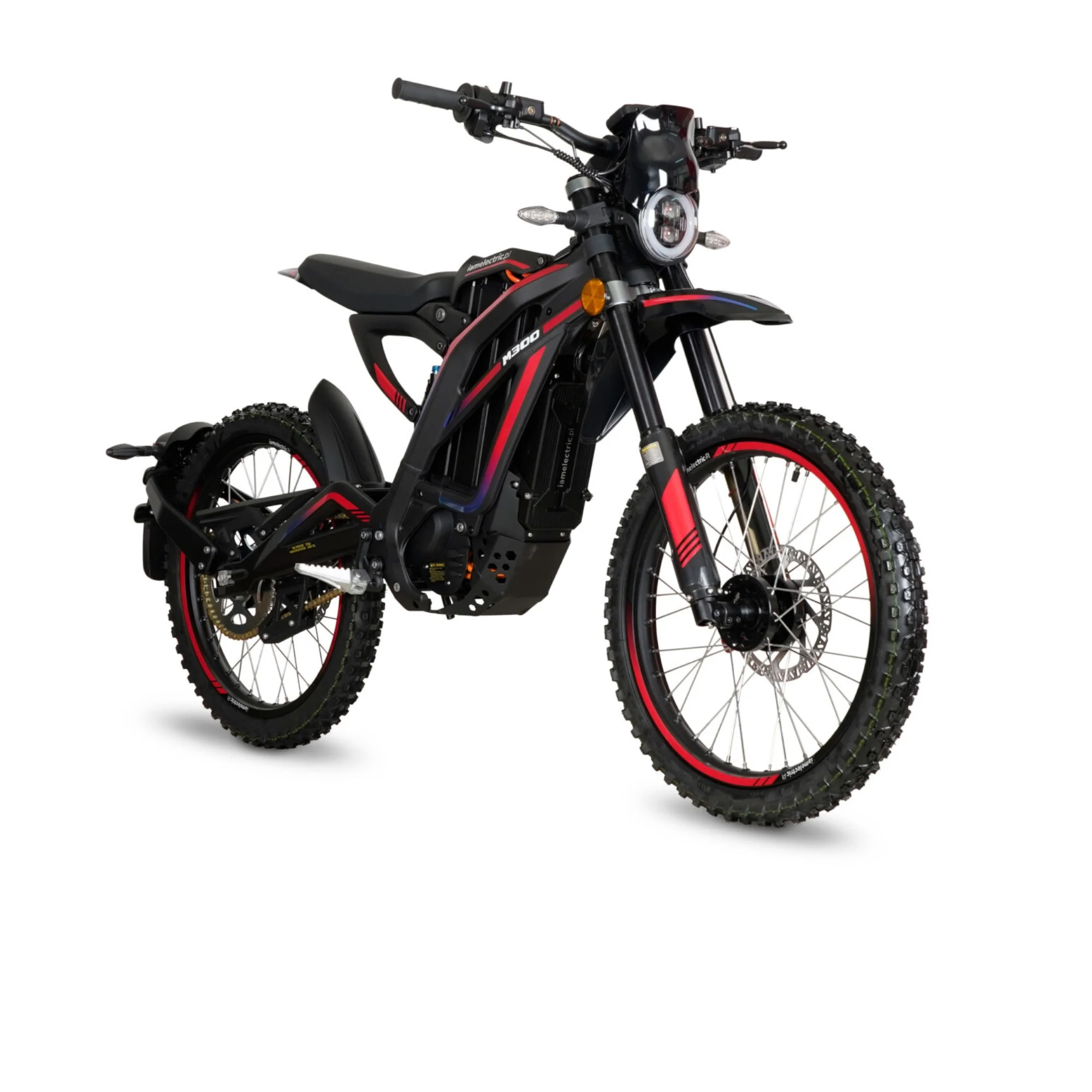 Motocykl elektryczny IML M300 Cross czerwono-fioletowy 1